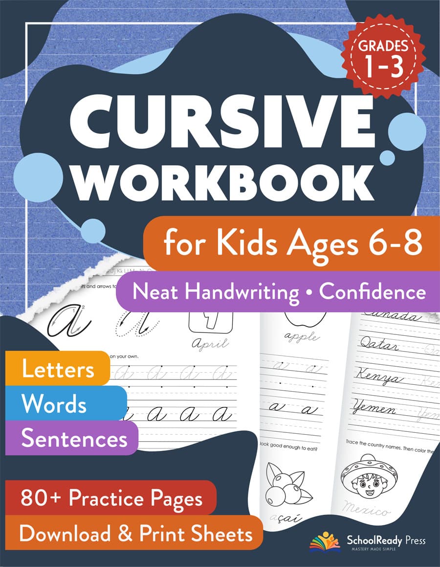 Cursive Workbook for Kids Ages 6–8